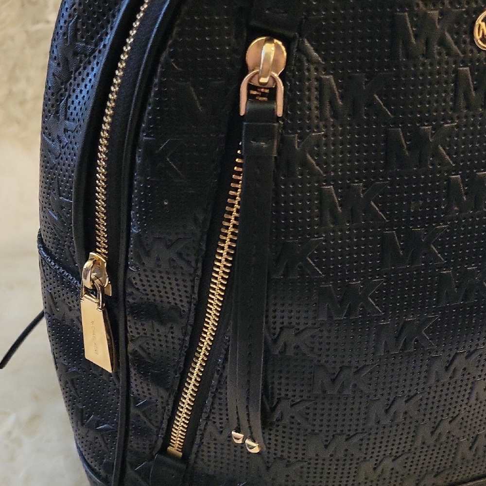 Michael Kors Monogram Brooklyn Elegant Black Backpack - Picture 3 of 10